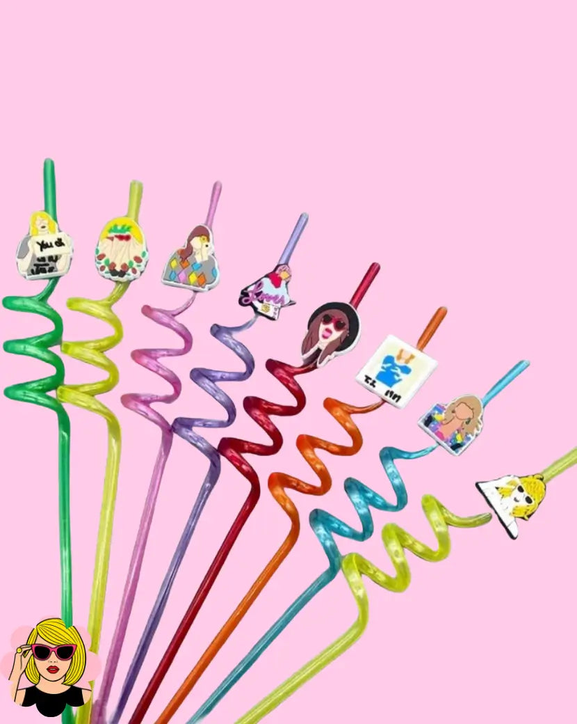 🫶In My Birthday Era Party Straws | 8-Piece Reusable Pop Star Inspired Party Decor