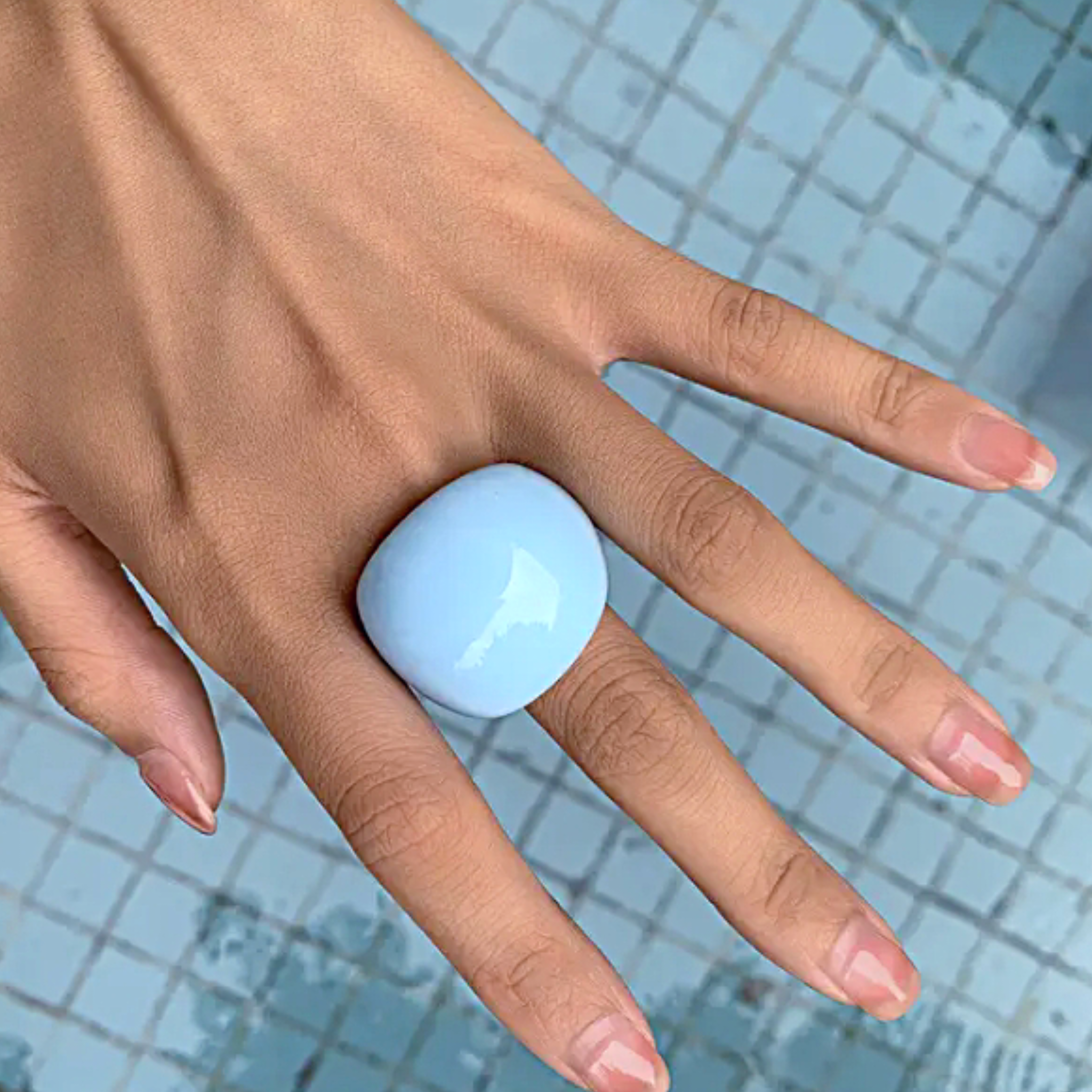 Solid Color Geometric Resin Rings