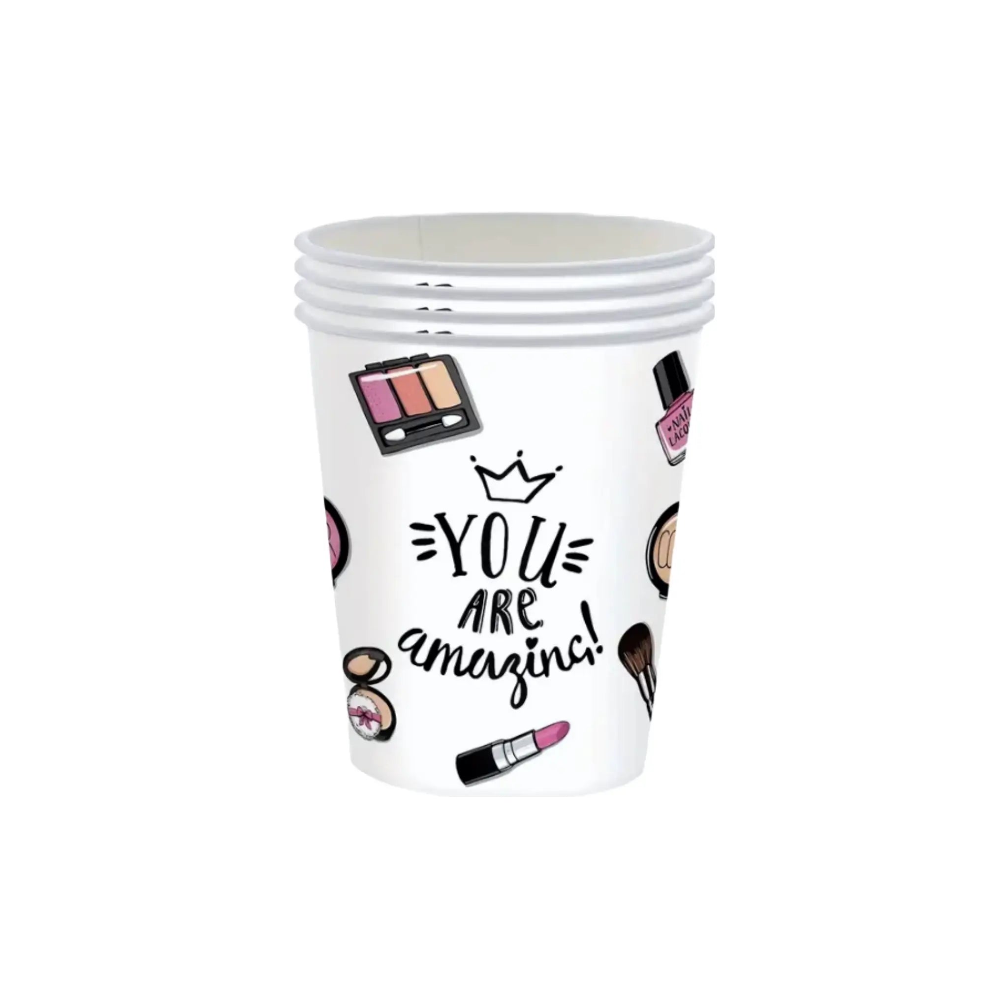 "Makeup Themed Birthday Party Cups | Unique Party Supplies by Minty & Mallow"
