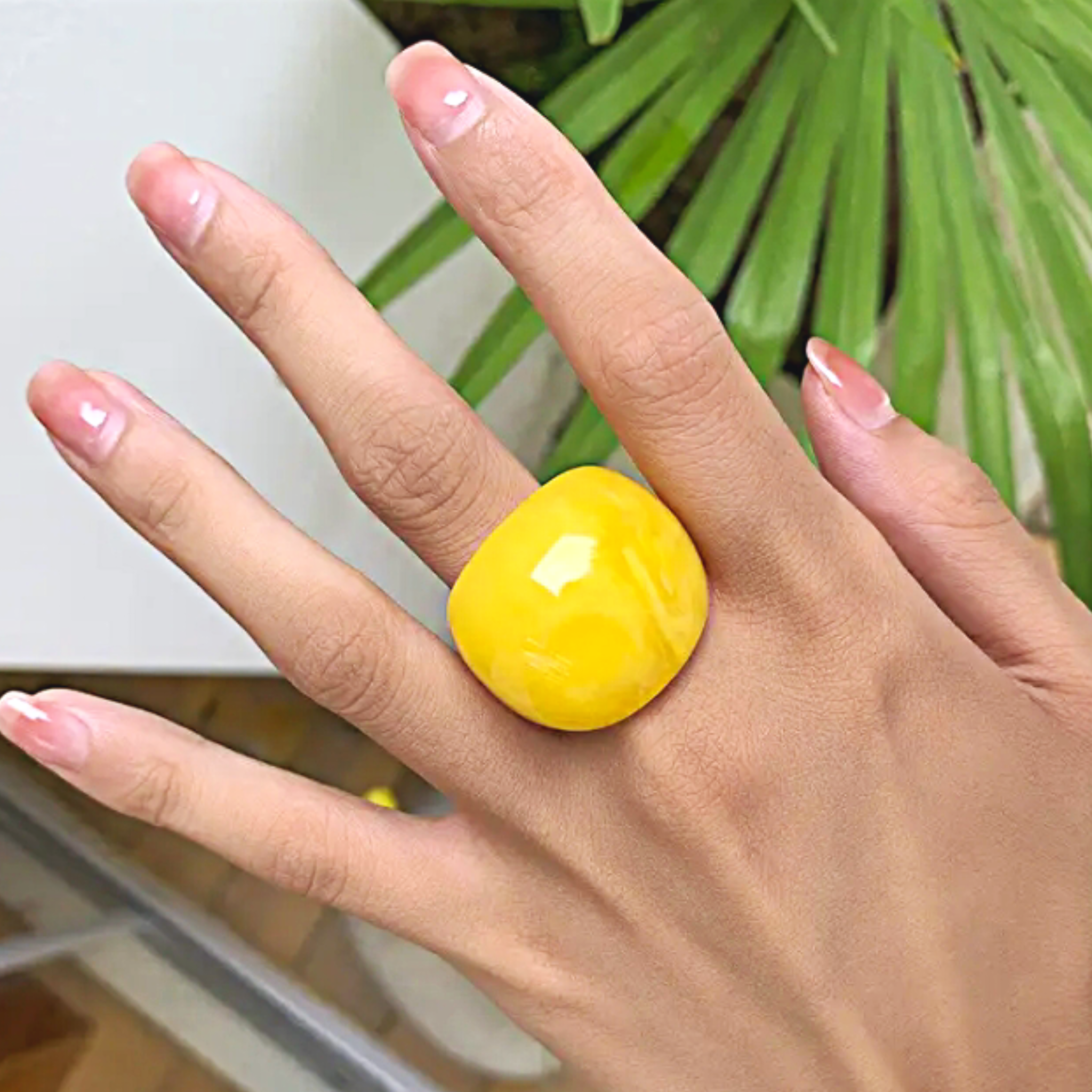 Solid Color Geometric Resin Rings
