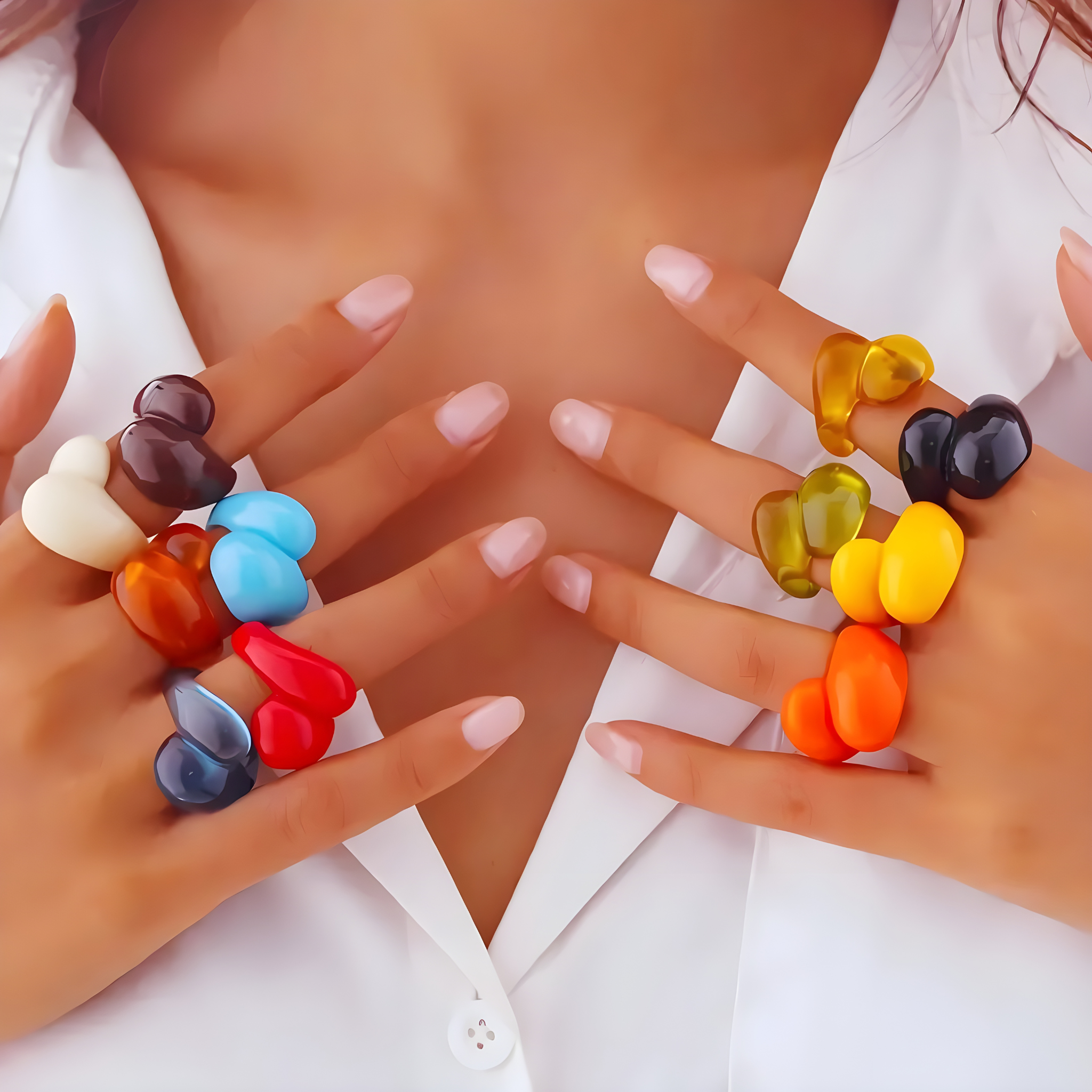 Geometric Chunky Color Rings – Modern, Vibrant Statement Jewelry