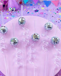 🪩Silver Disco Swirly Straws –Let's Party