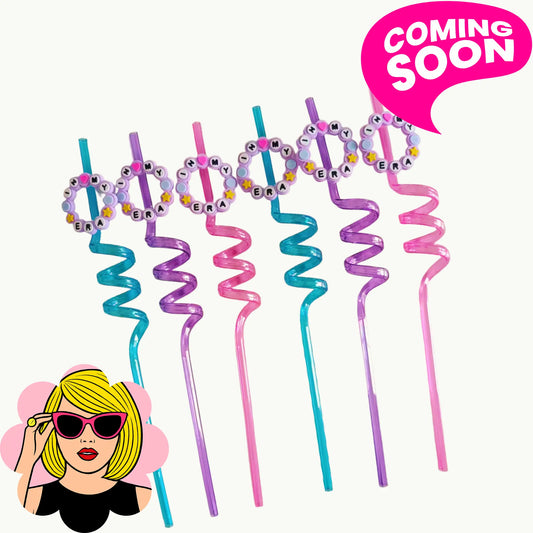 In My Era Friendship Bracelet Birthday Party Straws – Swiftie Inspired Party Decor