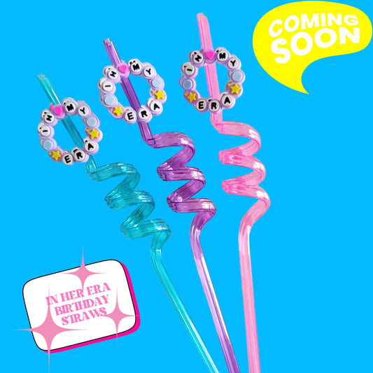 In My Era Friendship Bracelet Birthday Party Straws – Swiftie Inspired Party Decor