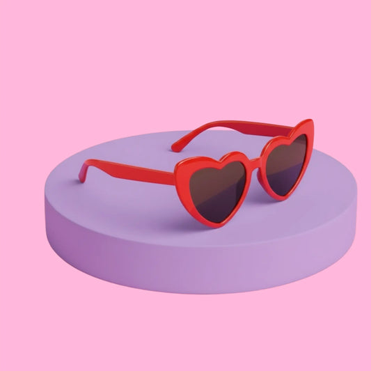 Heart Shaped Sunglasses - Red & Pink Retro Lover Era Sunnies