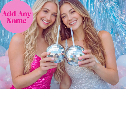 Custom name disco ball cup bachelorette Australia