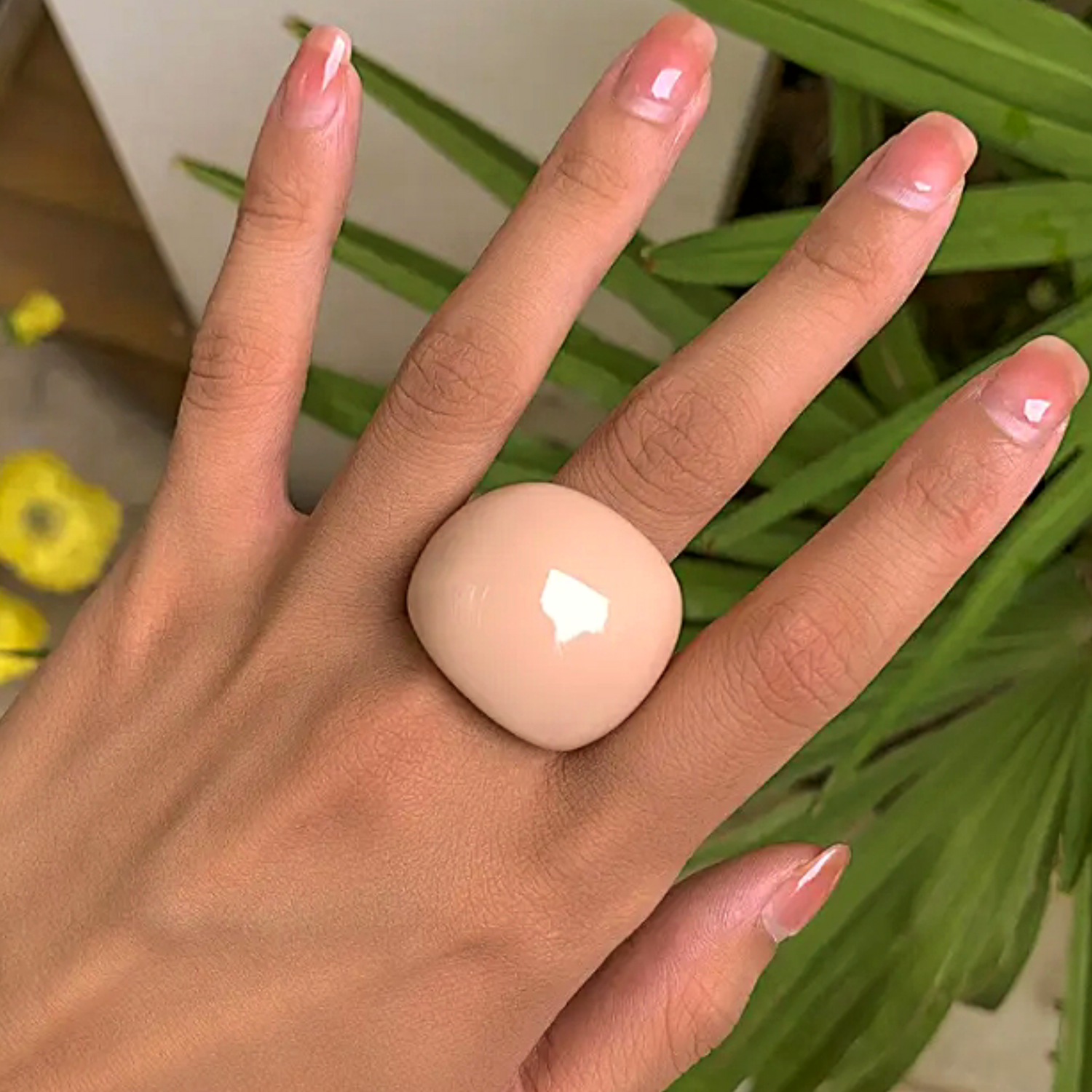 Solid Color Geometric Resin Rings