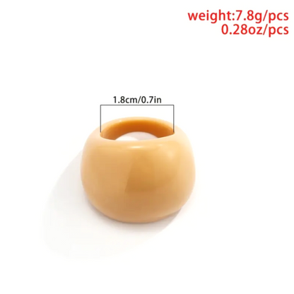Solid Color Geometric Resin Rings