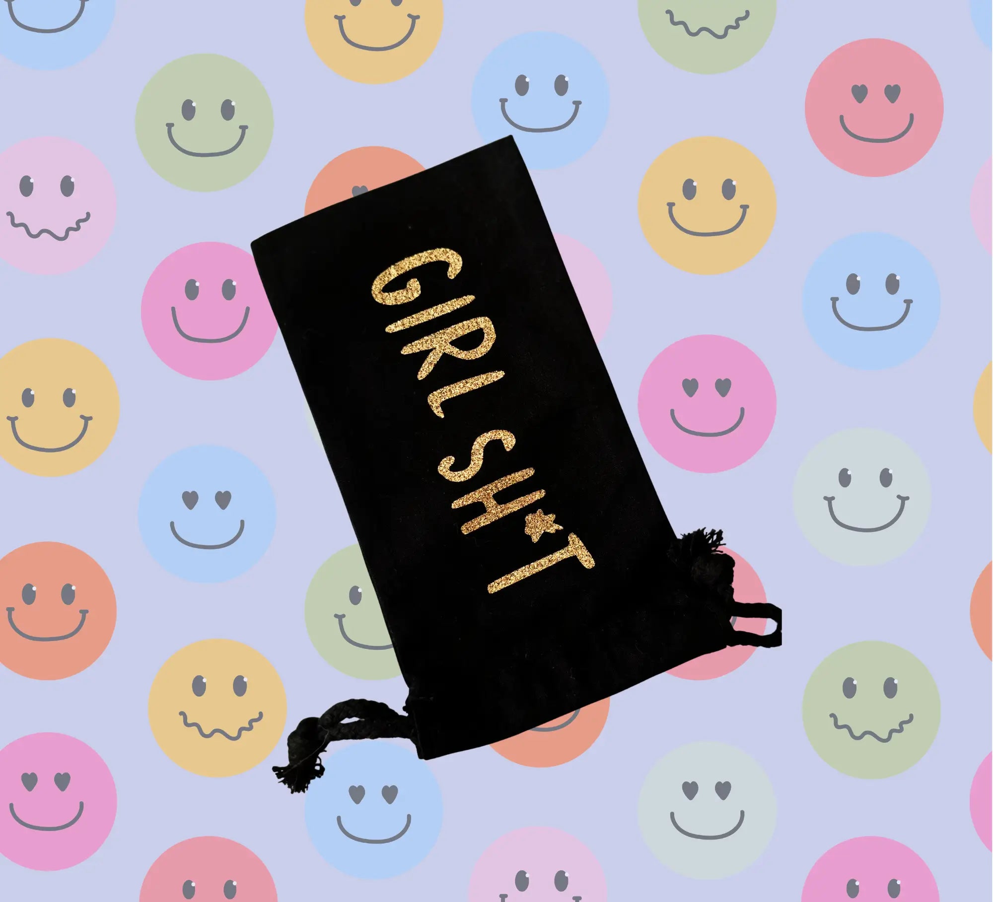 &quot;Girl Shit&quot; Drawstring Bag – Funny Essentials Pouch for Women | Period or Travel Bag