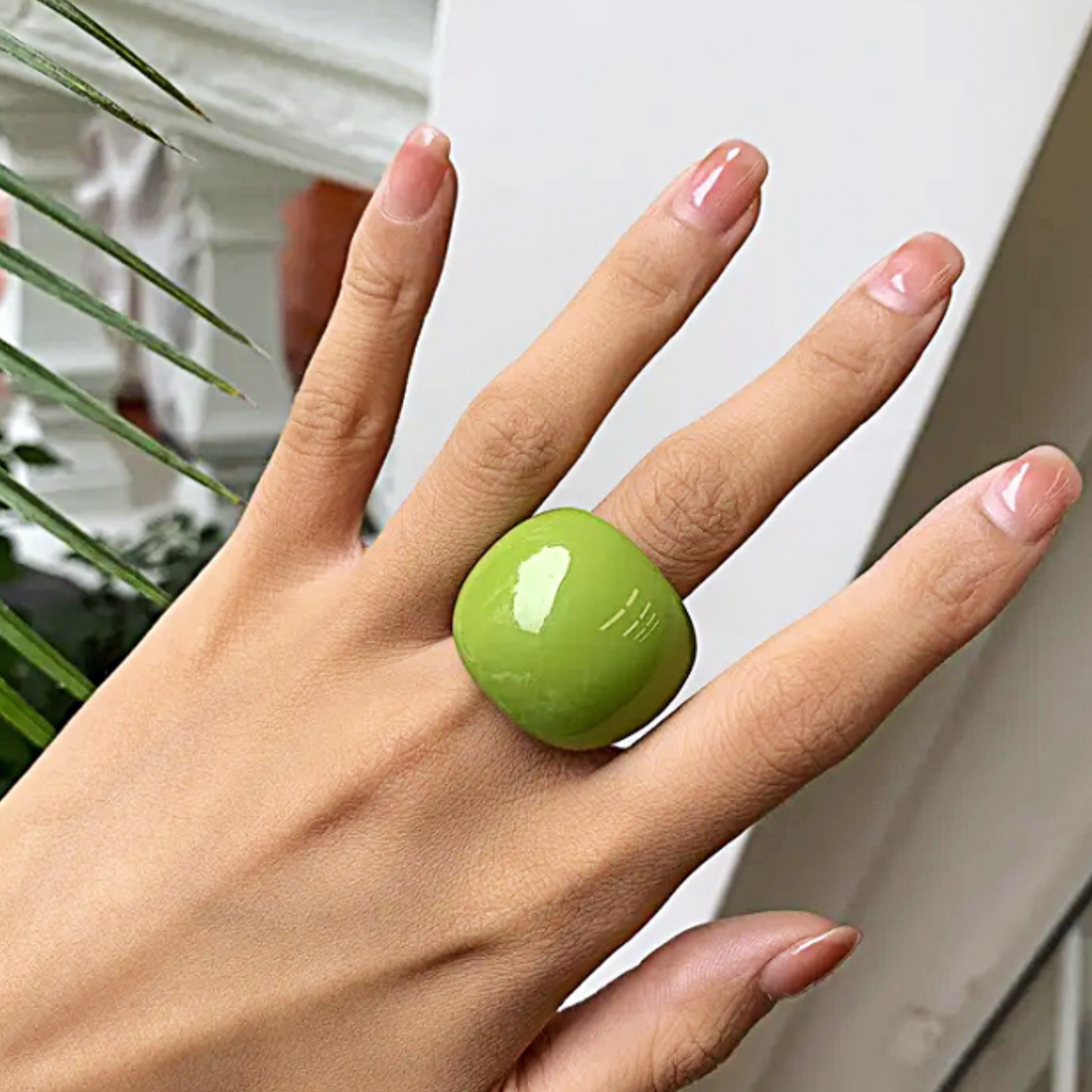 Solid Color Geometric Resin Rings