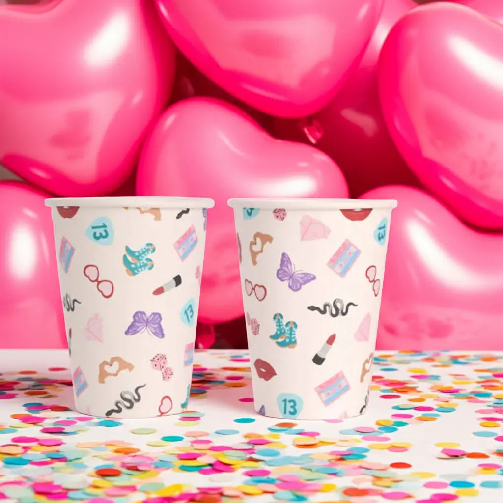Swiftie inspired party cups for In My Birthday Era theme 8 pack Australia