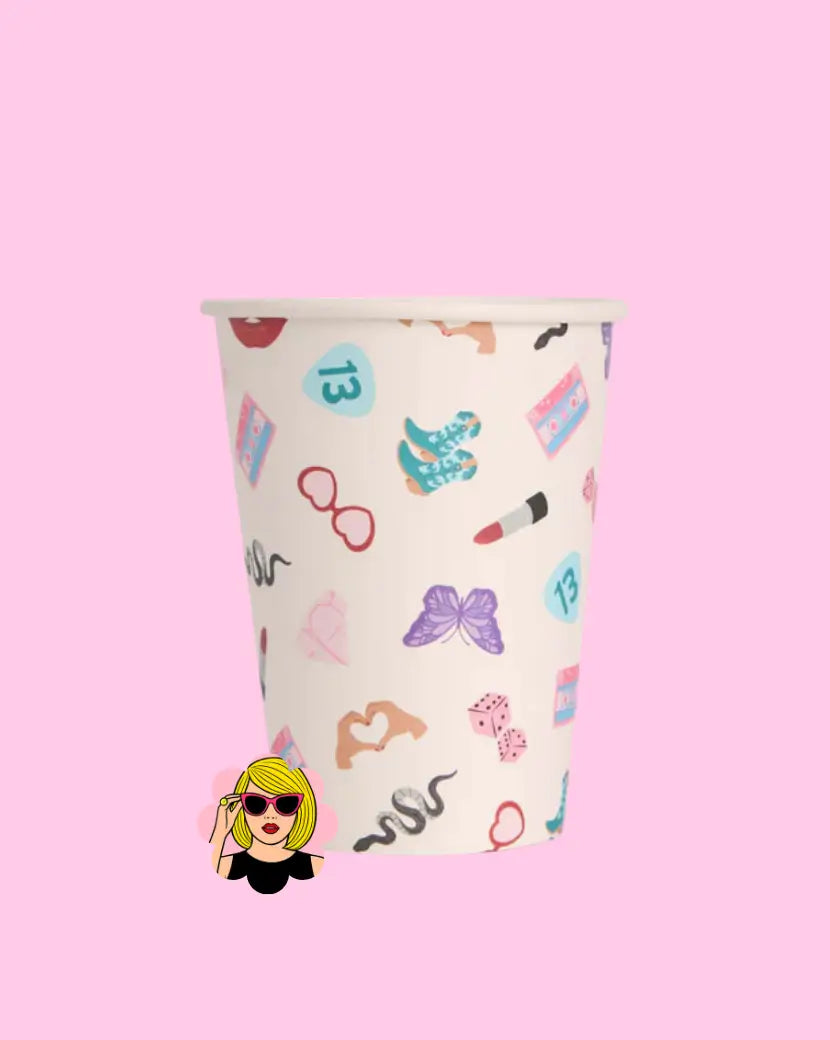 Swiftie inspired party cups for In My Birthday Era theme 8 pack Australia