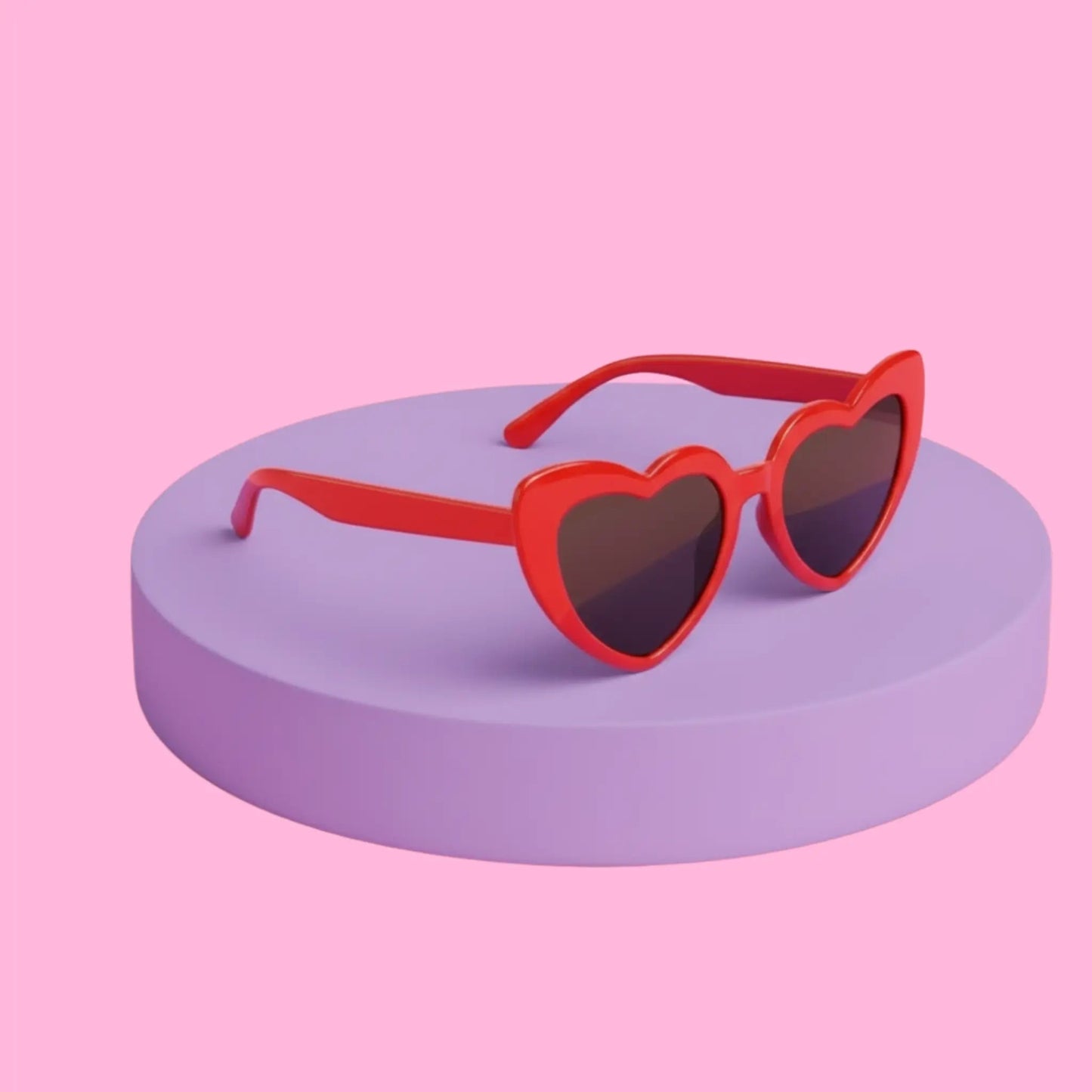 Red heartshaped sunglasses for parties 