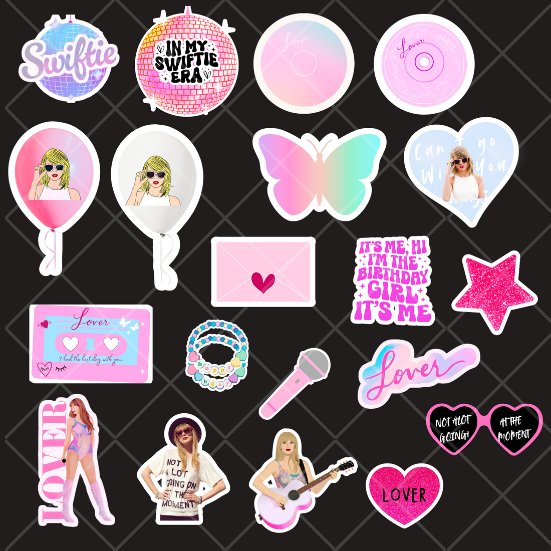 Taylor Swift Lover Era Cupcake &amp; Cake Topper Printable Party Decorations - 20 Instant Download Designs