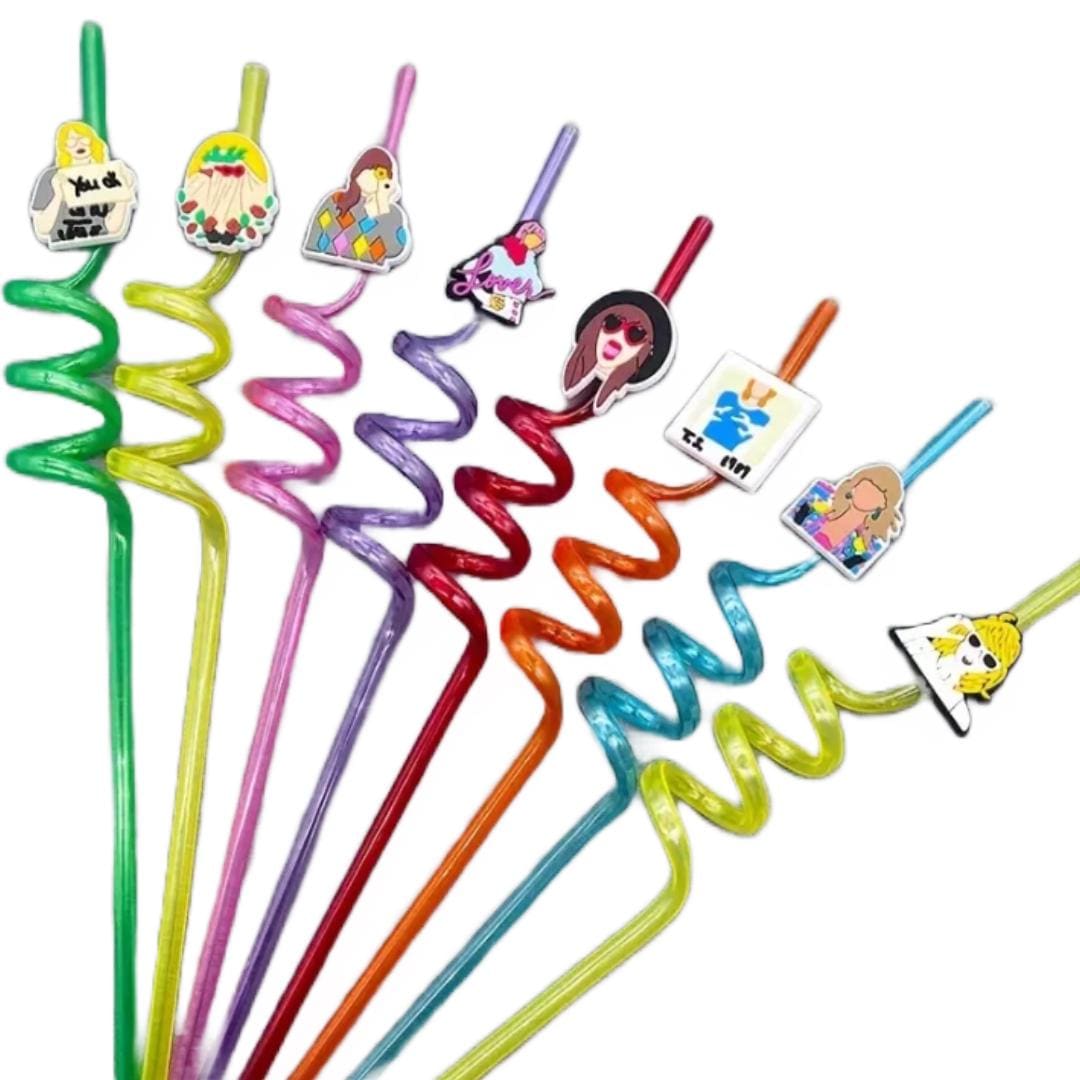 Taylor Swift Birthday Party Decorations | 8PCS Reusable Straws | Swiftie Party Supplies