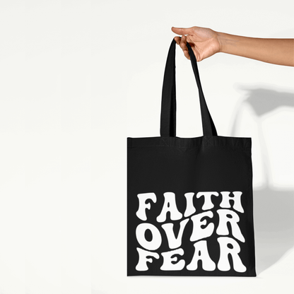 ✝️Faith Over Fear Tote Bag – Christian Canvas Bag | Inspirational Gift for Women