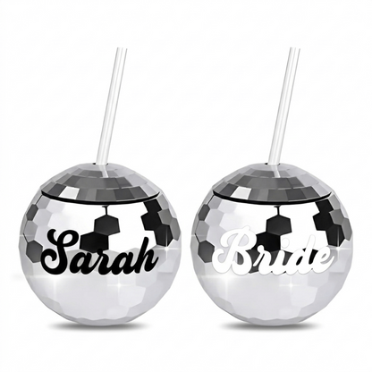 Custom name disco ball cup bachelorette Australia