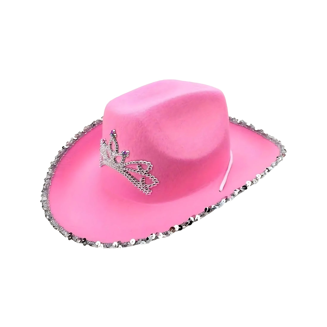 Pink Cowboy Hat with Tiara - Taylor Swift-Themed Party Accessory
