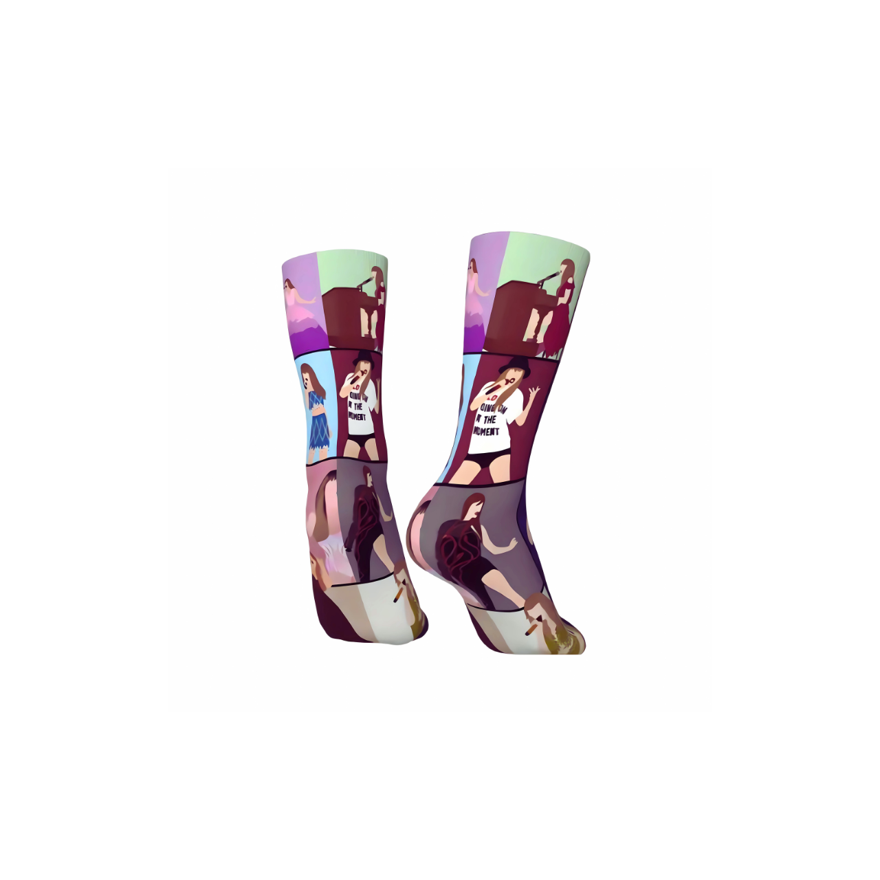 "Album cover inspired Swiftie socks for concert outfits and everyday fan fashion Minty and Mallow"